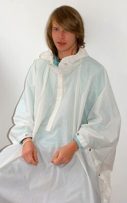 white nylon poncho